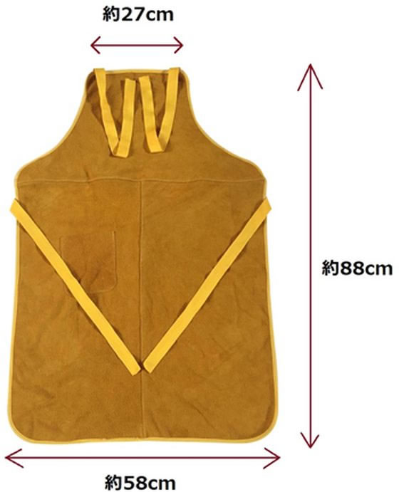 セーフラン安全用品 溶接用牛革エプロン イエロー J2357 1枚(ご注文単位1枚)【直送品】