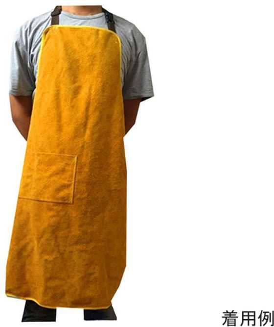 セーフラン安全用品 溶接用牛革エプロン イエロー J2357 1枚(ご注文単位1枚)【直送品】