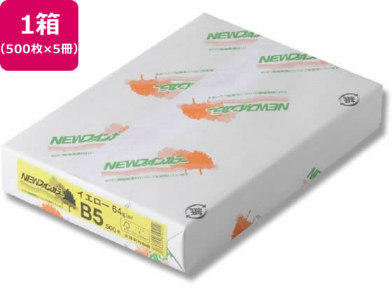 北越コーポレーション ニューファインカラー B5 イエロー 500枚×5冊 1箱（ご注文単位1箱）【直送品】