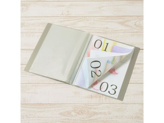 プラス クリアーファイル スーパーエコノミー A4 20ポケット グレー 88-420 1冊(ご注文単位1冊)【直送品】