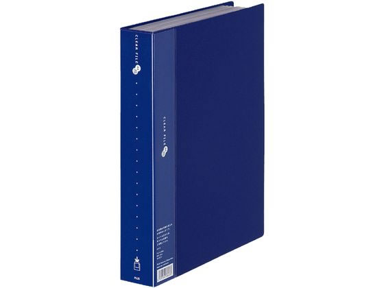 プラス クリアーファイル A4タテ 80ポケット ネイビー 88451 FC-128EL 1冊(ご注文単位1冊)【直送品】