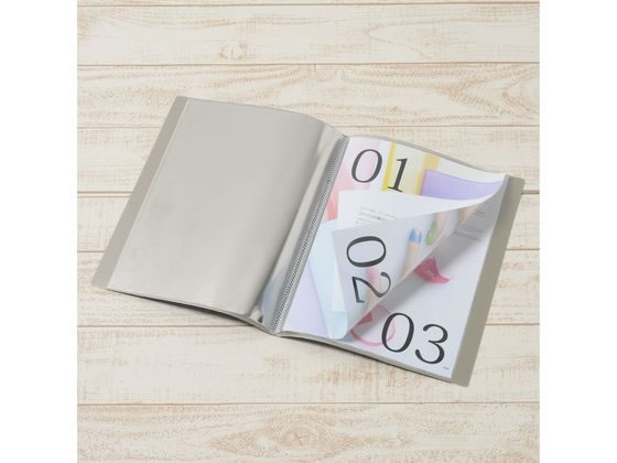 プラス クリアーファイル A4タテ 10ポケット グレー 88410 FC-121EL 1冊(ご注文単位1冊)【直送品】