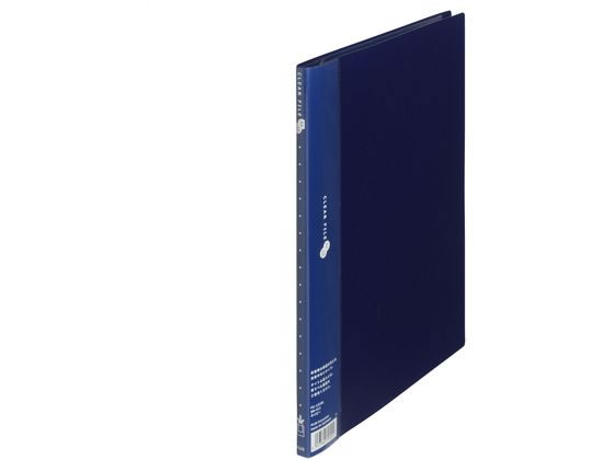 プラス クリアーファイル A4タテ 10ポケット ネイビー 88411 FC-121EL 1冊(ご注文単位1冊)【直送品】