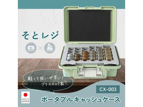 カール事務器 手提金庫 ポータブルキャッシュケース ライトグリーン 1個(ご注文単位1個)【直送品】