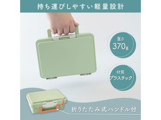 カール事務器 手提金庫 ポータブルキャッシュケース ライトグリーン 1個(ご注文単位1個)【直送品】