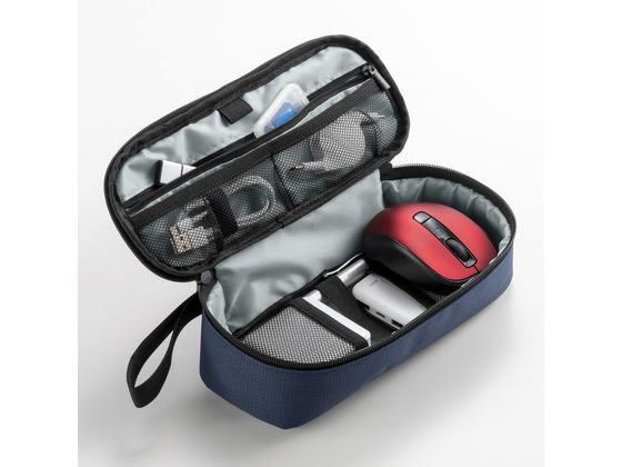 サンワサプライ トラベル小物ポーチ(245×100×65) IN-AD13NV 1個(ご注文単位1個)【直送品】