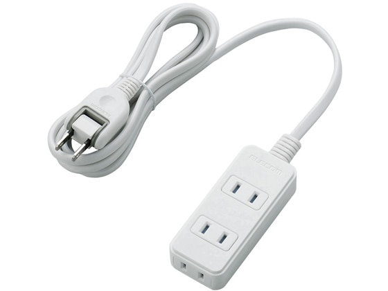 エレコム シャッタータップ 2P式3個口 2m ホワイト T-ST02-22320WH 1個（ご注文単位1個）【直送品】