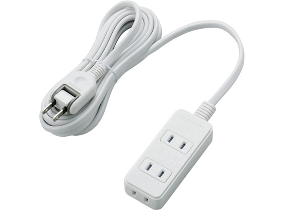 エレコム シャッタータップ 2P式3個口 3m ホワイト T-ST02-22330WH 1個（ご注文単位1個）【直送品】