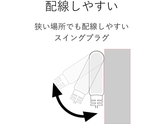 エレコム シャッタータップ 2P式3個口 3m ホワイト T-ST02-22330WH 1個(ご注文単位1個)【直送品】