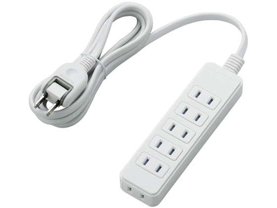 エレコム シャッタータップ 2P式6個口 2m ホワイト T-ST02-22620WH 1個（ご注文単位1個）【直送品】