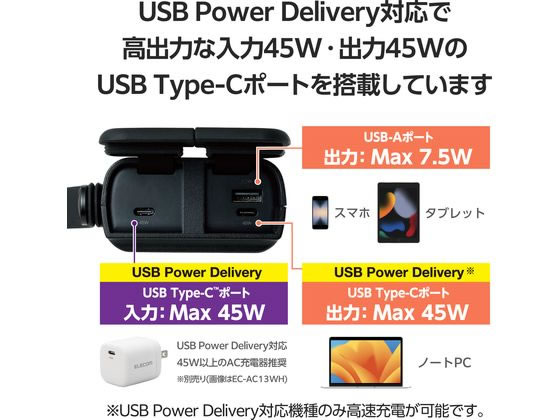 エレコム モバイルバッテリー 30000mAh リン酸鉄 PD 防水 黒 1個(ご注文単位1個)【直送品】