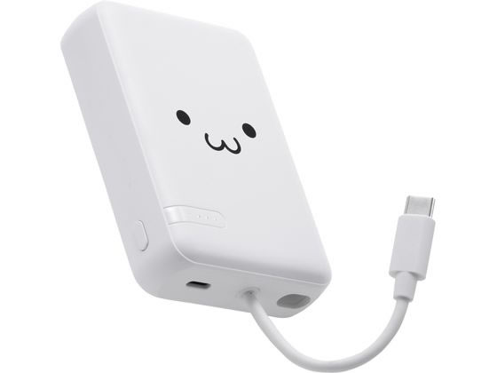 エレコム ケーブル一体モバイルバッテリー 10000mAh 白 1個(ご注文単位1個)【直送品】