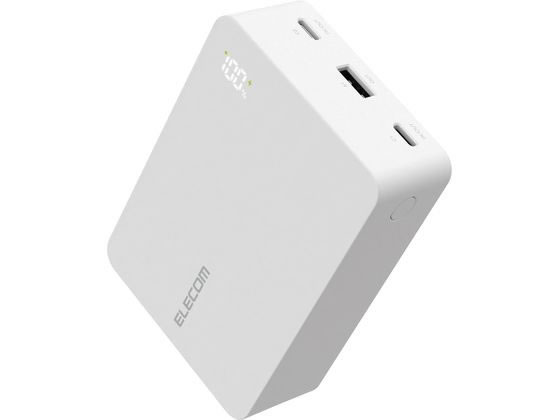 エレコム 残量表示モバイルバッテリー 20400mAh 白 1個（ご注文単位1個）【直送品】