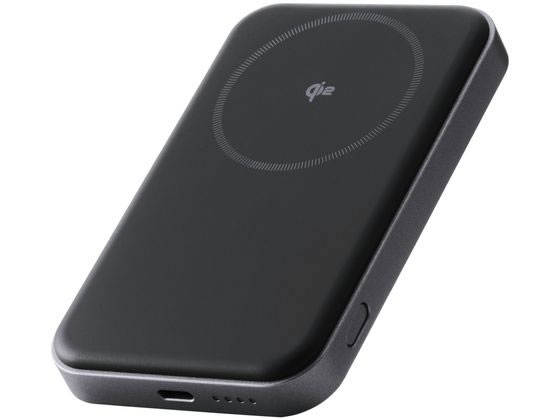 エレコム ワイヤレスモバイルバッテリー 5000mAh ブラック DE-C68-5000BK 1個(ご注文単位1個)【直送品】