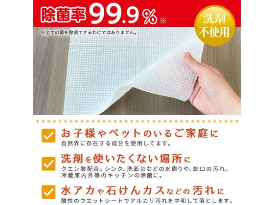 レック 激落ちくん クエン酸 超厚ウェットシート 20枚入 1個(ご注文単位1個)【直送品】
