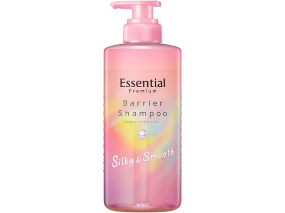 KAO エッセンシャル プレミアム バリアシャンプー シルキー ポンプ 450mL 1本（ご注文単位1本）【直送品】