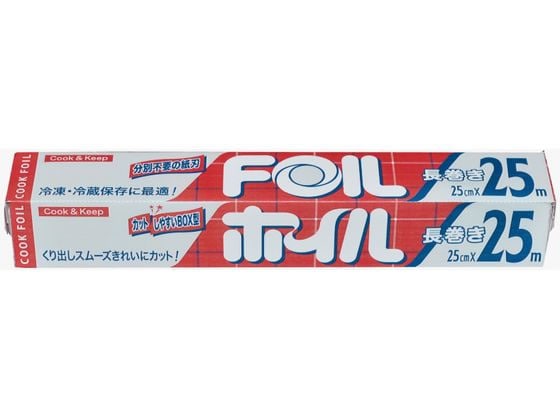 エムエーパッケージング クックホイル 長巻 25cm×25m 70204 1本（ご注文単位1本）【直送品】