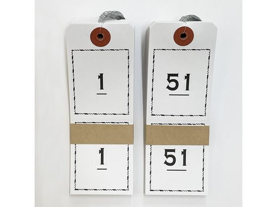 今村紙工 連番荷札 白 No.1～No.100 RN-10 1袋（ご注文単位1袋）【直送品】