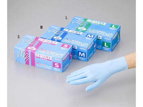 ショーワグローブ ニトリスト・タッチ パウダーフリー L 100枚入 No.882 L 1箱（ご注文単位1箱）【直送品】