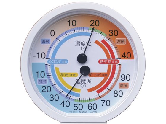 CRECER 温湿度計 TR-170W 1個（ご注文単位1個）【直送品】