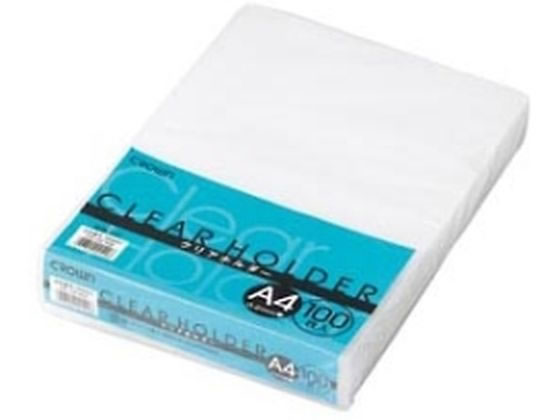 クラウン クリアホルダー A4 透明 100枚入 CR-CE100 1パック（ご注文単位1パック）【直送品】