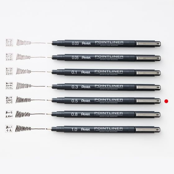 ぺんてる ミリペン ポイントライナー 0.5mm 黒 S20P-5AD 1本（ご注文単位1本）【直送品】