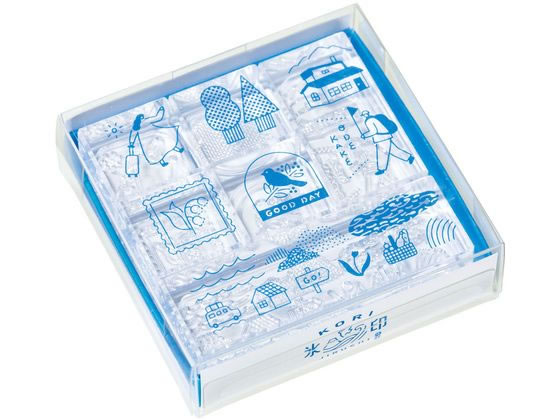 キングジム 透明スタンプ 氷印 セット オデカケセット CLSSB-001 1セット（ご注文単位1セット）【直送品】