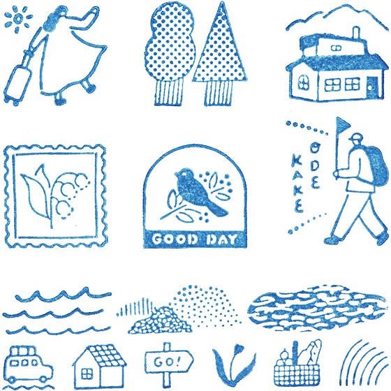 キングジム 透明スタンプ 氷印 セット オデカケセット CLSSB-001 1セット(ご注文単位1セット)【直送品】