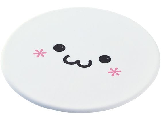 エレコム しろちゃんマウスパッド 丸型 ホワイトフェイス MP-FC01WF 1個（ご注文単位1個）【直送品】