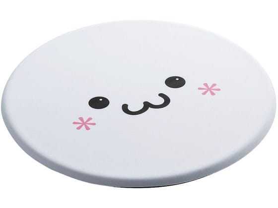 エレコム しろちゃんマウスパッド 丸型 ホワイトフェイス MP-FC01WF 1個(ご注文単位1個)【直送品】