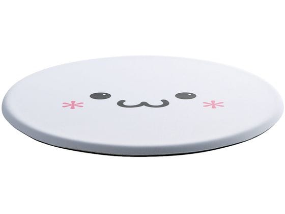 エレコム しろちゃんマウスパッド 丸型 ホワイトフェイス MP-FC01WF 1個(ご注文単位1個)【直送品】