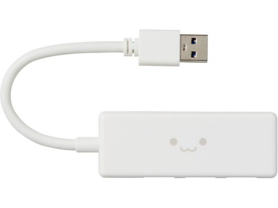 エレコム USBハブ A×3 USB3.2 しろちゃん U3H-H030WF 1個（ご注文単位1個）【直送品】