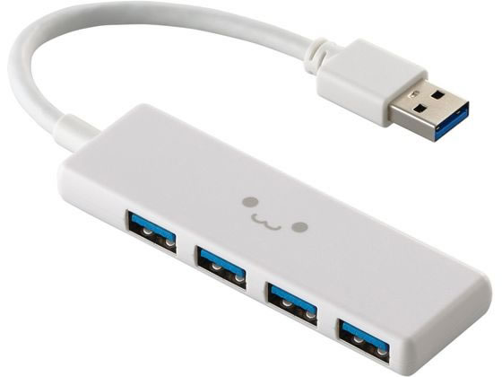 エレコム USBハブ A×4 USB3.2 しろちゃん U3H-H040WF 1個（ご注文単位1個）【直送品】