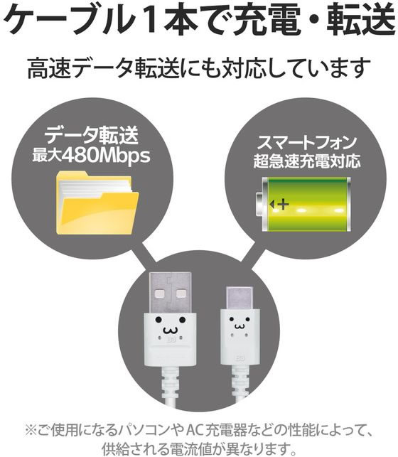 エレコム TypeCケーブル スリム 2m MPA-ACX20WF2 1個(ご注文単位1個)【直送品】