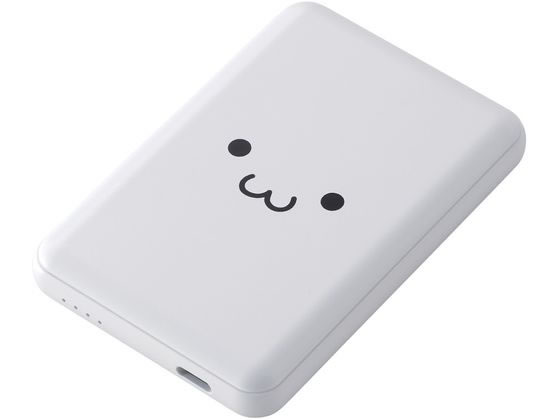 エレコム モバイルバッテリー 5000mAh シロチャン DE-C48-5000WF 1個（ご注文単位1個）【直送品】
