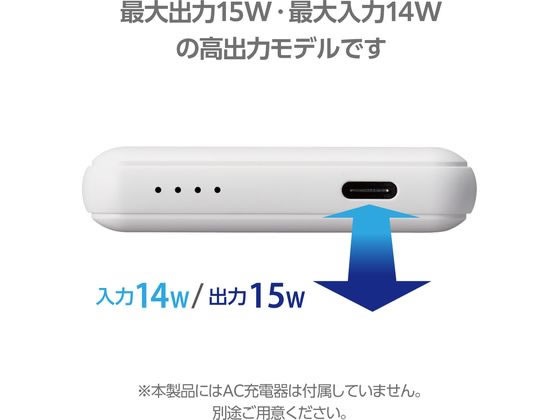 エレコム モバイルバッテリー 5000mAh シロチャン DE-C48-5000WF 1個(ご注文単位1個)【直送品】