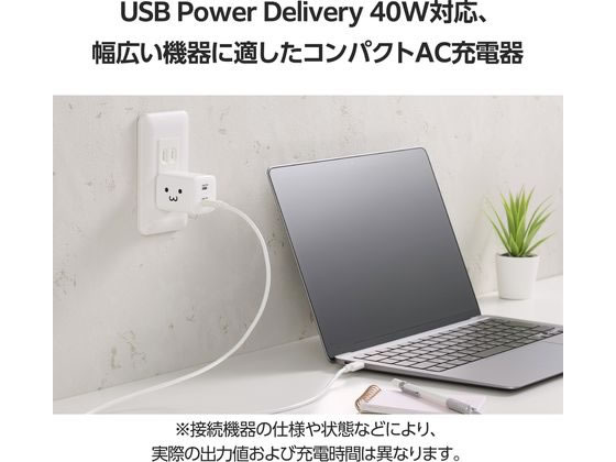 エレコム USB充電器 40W C×2 しろちゃん MPA-AC10640WF 1個(ご注文単位1個)【直送品】