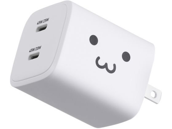 エレコム USB充電器 45W C×2 しろちゃん MPA-AC10945WF 1個（ご注文単位1個）【直送品】