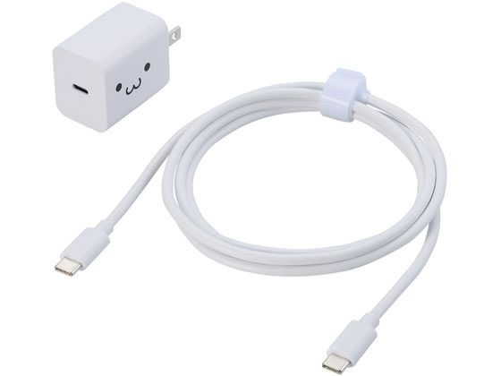 エレコム TypeC充電器 ケーブル付 1.5m シロチャン MPA-ACCP7120WF 1個（ご注文単位1個）【直送品】