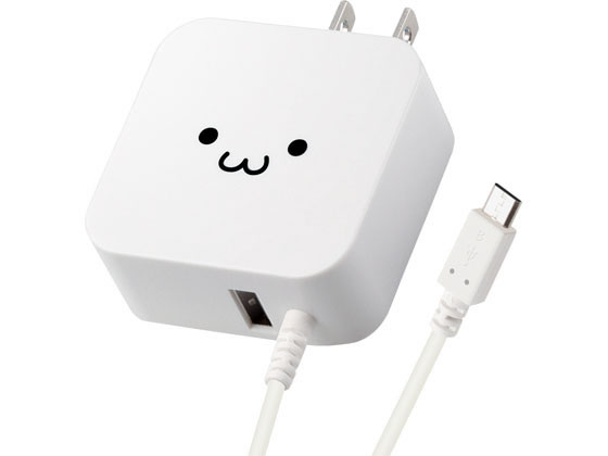 エレコム AC充電器 microBケーブル+USBポート 2.4A MPA-ACM01WF 1個（ご注文単位1個）【直送品】