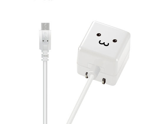 エレコム AC充電器 microBケーブル一体 1.5m MPA-ACMAC155WF 1個（ご注文単位1個）【直送品】