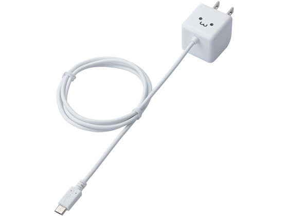 エレコム AC充電器 1.8A microB1.0m一体型 MPA-ACMBC102WH 1個（ご注文単位1個）【直送品】