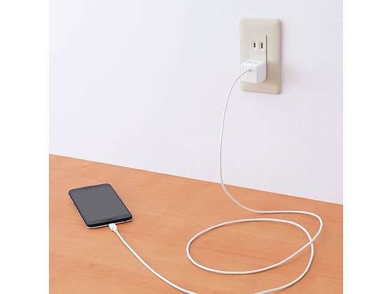 エレコム AC充電器 1.8A microB1.5m一体型 MPA-ACMBC152WH 1個(ご注文単位1個)【直送品】