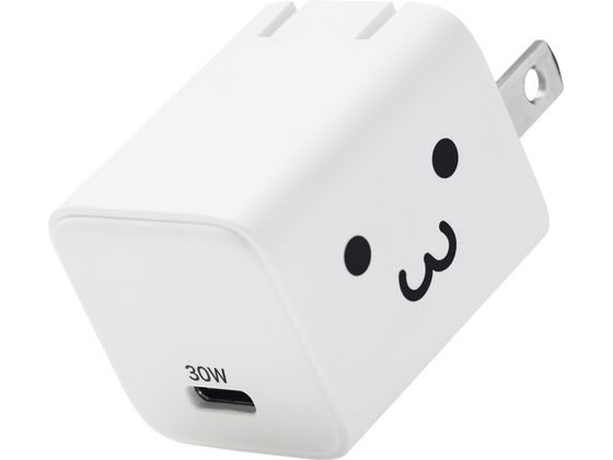 エレコム USBType-C充電器 小型 しろちゃん MPA-AC10230WF 1個（ご注文単位1個）【直送品】