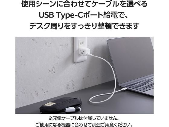 エレコム USBType-C充電器 小型 しろちゃん MPA-AC10230WF 1個（ご注文単位1個）【直送品】