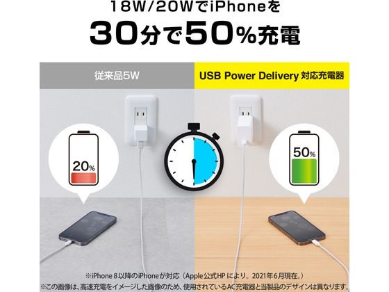エレコム AC充電器 USB Type-C PD 32W 1.5m MPA-ACCP21WF 1個(ご注文単位1個)【直送品】