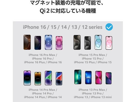 エレコム ワイヤレス充電器 マグネット式 Qi2 しろちゃん W-MA10WF 1個（ご注文単位1個）【直送品】