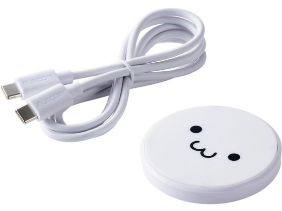 エレコム ワイヤレス充電器 Qi認証 最大12W しろちゃん 1個（ご注文単位1個）【直送品】