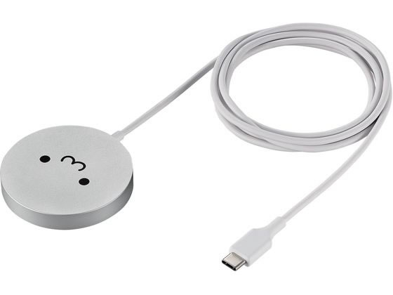 エレコム ワイヤレス充電器 Qi2 ケーブル一体 1.5m シロチャン W-MA04WF 1個（ご注文単位1個）【直送品】