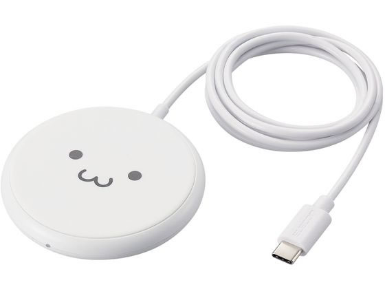 エレコム ワイヤレス充電器 Qi認証 ホワイト W-QA25WF 1個（ご注文単位1個）【直送品】